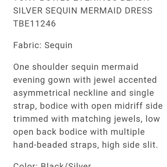 Tony Bowls evening Mermaid dress size 0 - Picture 7 of 7
